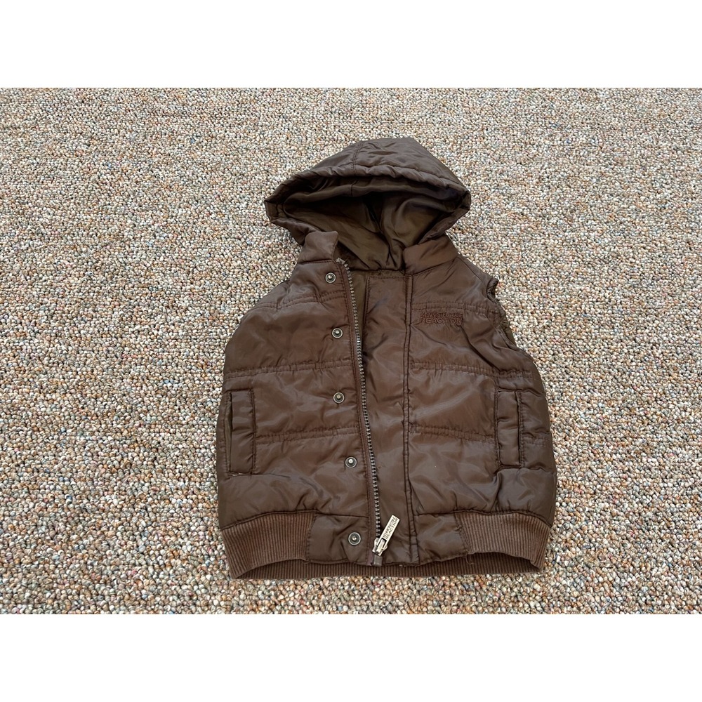 Kenneth Cole Reaction Boys Brown Hooded Vest 6-9M